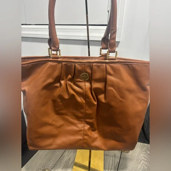 Tory Burch leatherette tote bag, Brown - Picture 2 of 12